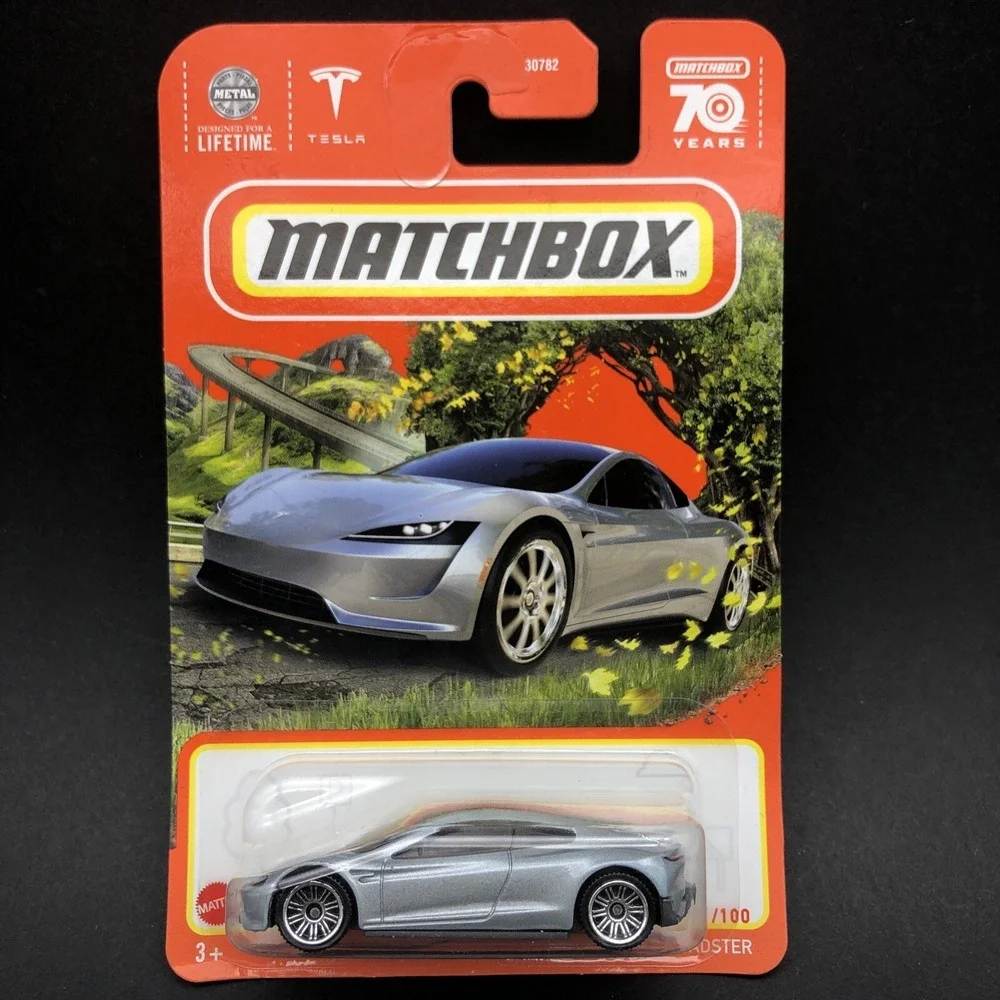 Matchbox Tesla Roadster Car Silver Vehicle 70 Years Diecast 1/64 Scale